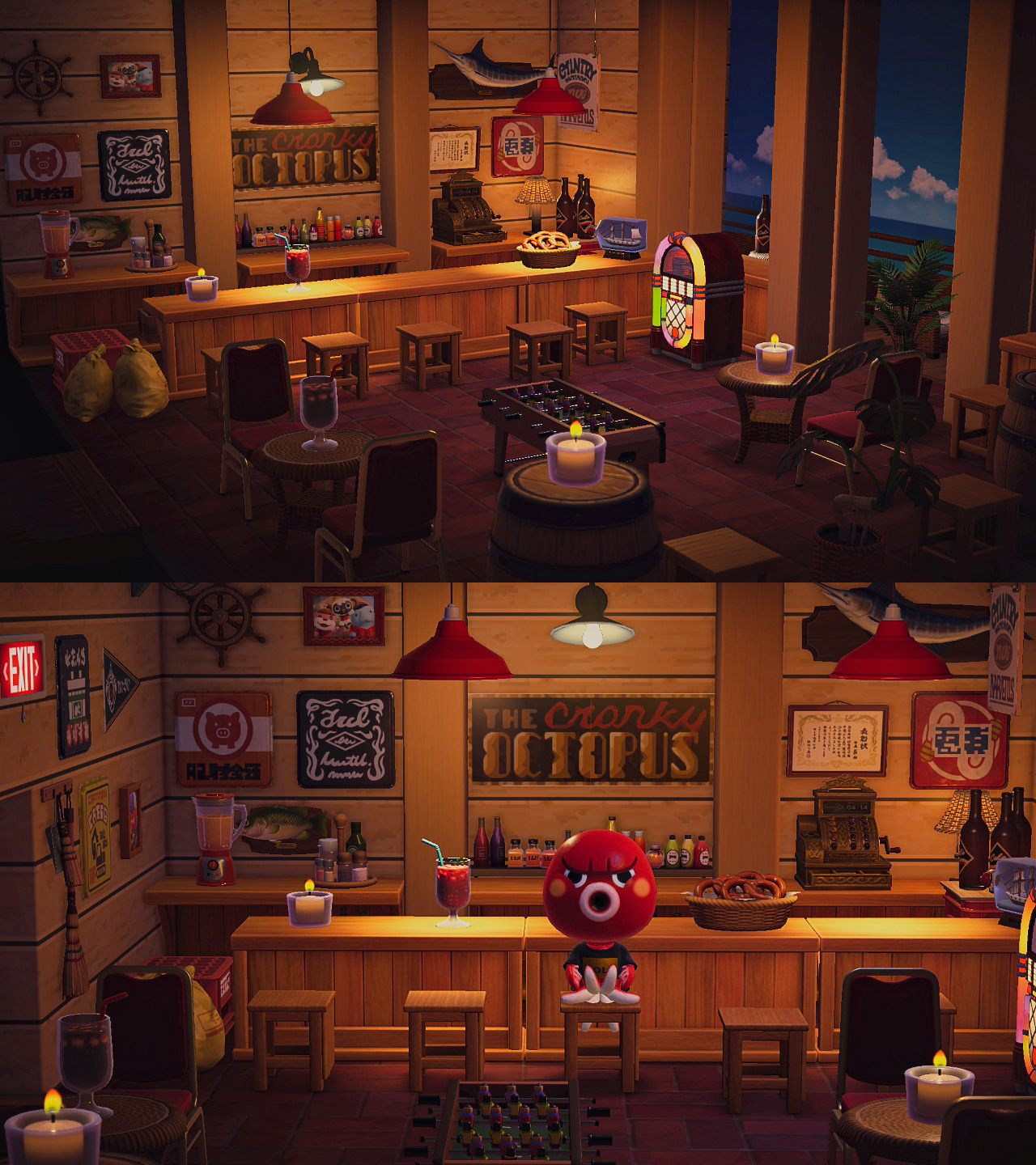Tropikitch on Twitter: "Octavian wanted a place to drink by the sea so I  gave him The cranky octopus bar. 🐙 #ACNH #ACNHDesign #acnhinspo  #AnimalCrossing https://t.co/D3A3M9XdkF" / Twitter