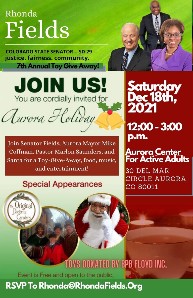 SenRhondaFields's tweet photo. Happening Soon. Get up and get moving. Today, I get to hang out with Santa, Mayor & community leaders giving out donated toys and food. Join us for our holiday FREE event. Bring family, everyone is on the nice list. We are what we believe. Will I see you? #GoSanta Details below https://t.co/3tIDZ8ko1g