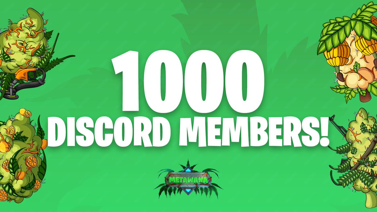 MetawanaGame's tweet photo. We hit the big 1.00k milestone in Discord this week - WAGMI ๐
#bestbuds #jointfarming #solanaNFT https://t.co/f8ts1QjiVY