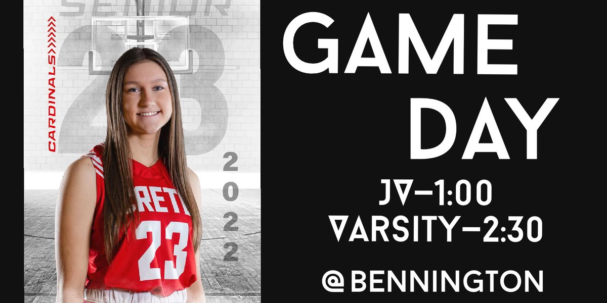 Game Day!  Crete girls and boys vs. Bennington. JV @ 1:00, Varsity to follow. #bettertogether #gameday #cretecards