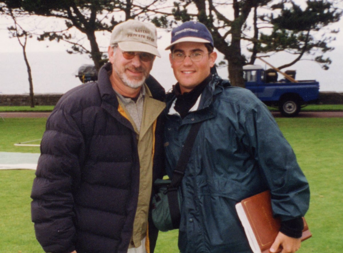 Happy 75th Steven! A long-ass time ago I assisted one of the coolest cats in history. Here’s to a guy who’s not slowing down, who stays curious for us all, and from whom I’m still learning. Pic-SS &amp; me in Normandy after the last shot on Saving Private Ryan #stevenspielberg #75yrs