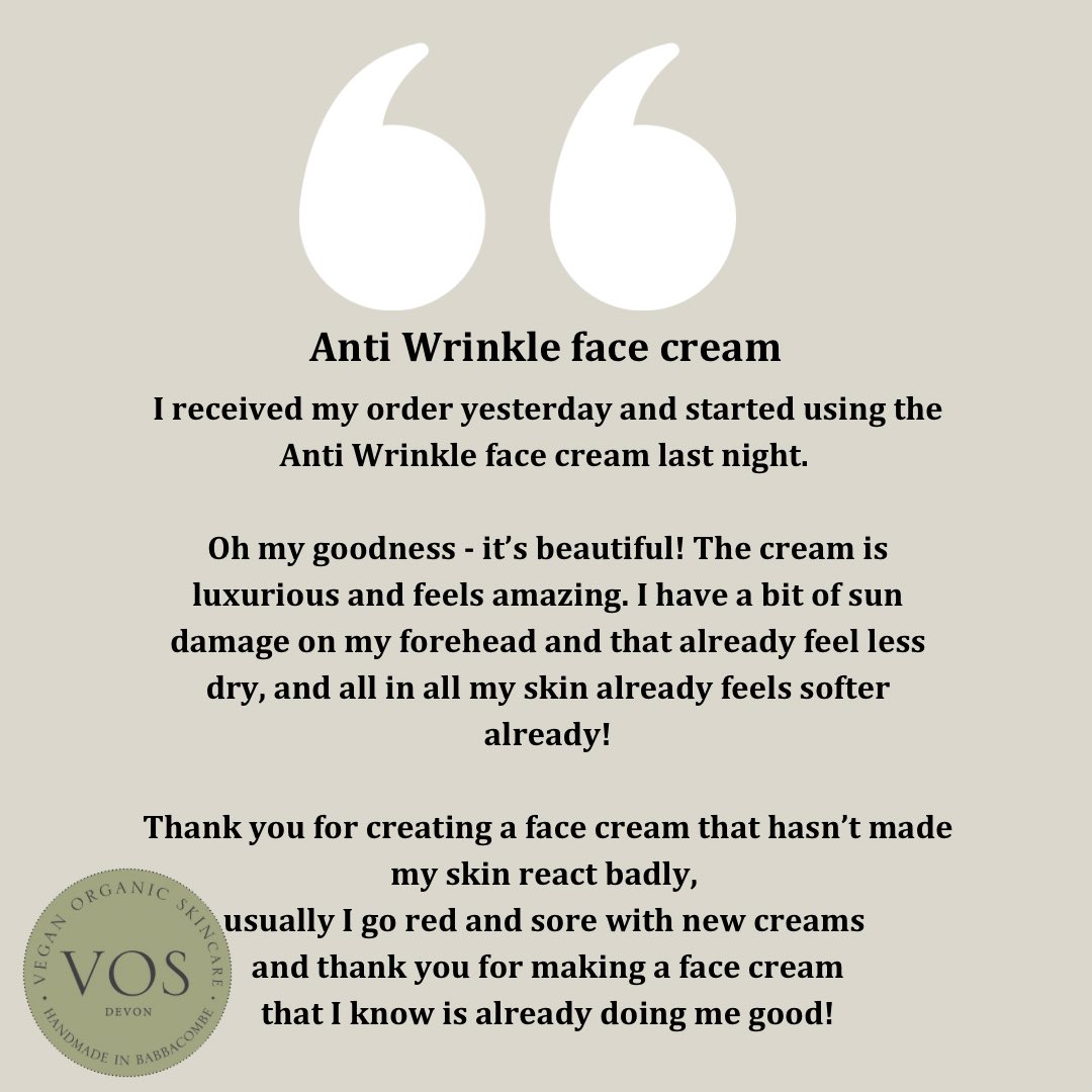 Customer Review ⭐

This is why we do what we do making products that our customers enjoy using🌿

#antiwrinklefacecream  #facecream #productreview #customerfeedback #feedback #whatyouthink #howwasitforyou #vosdevon #handmadeproducts #naturalskincare