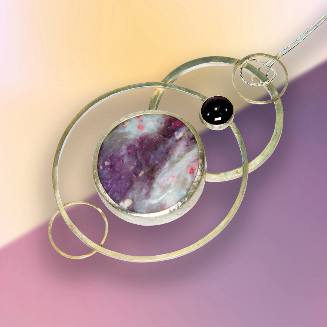 DavidJohnLilly's tweet photo. The Rubilite Outline Pendant. 

Made from forged, hallmarked Sterling Silver and set with a large cabochon of Rubilite Tourmaline and a smaller VVS quality cabochon of Rhodilite Garnet.

#rubilitegarnet
#rubilitependant
#rubilitetourmaline https://t.co/0BLmh96l2K