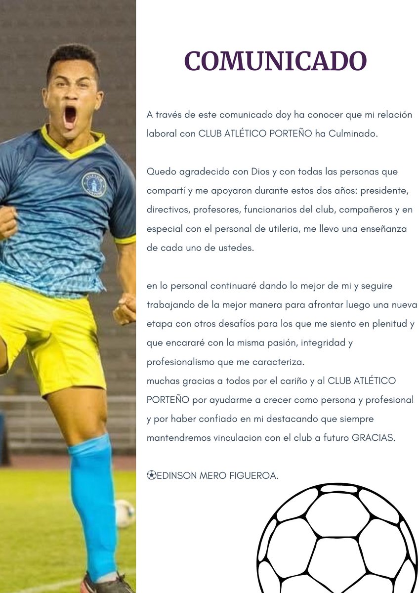 Muchas gracias por todo <a href="/ClubAtlPorteno/">Club Atlético Porteño</a> éxitos a a futuro 💪🏾⚽️