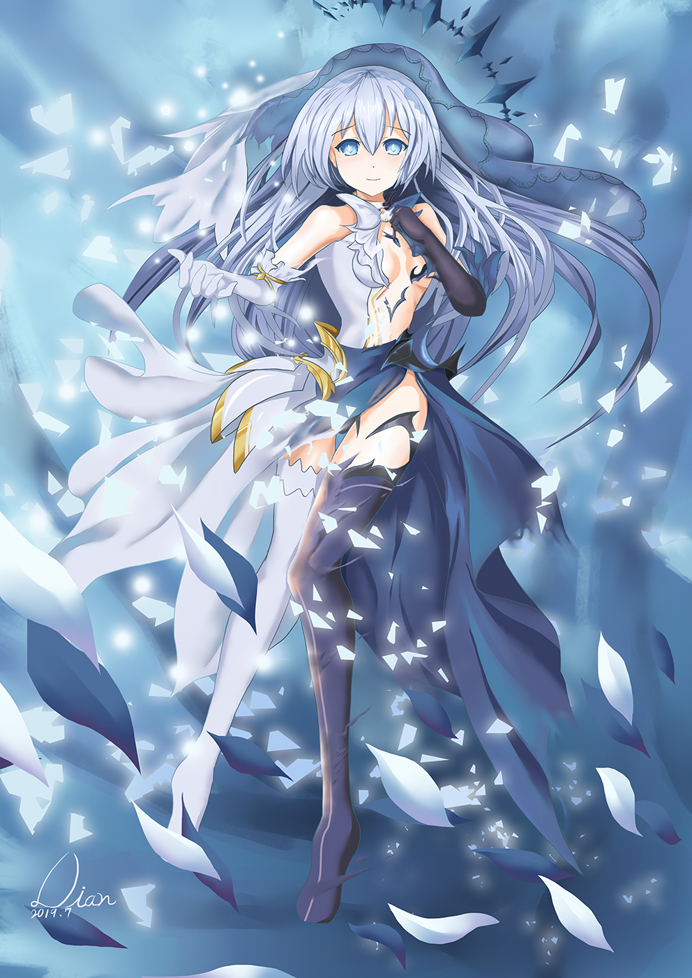 tobiichi origami (date a live) drawn by artina