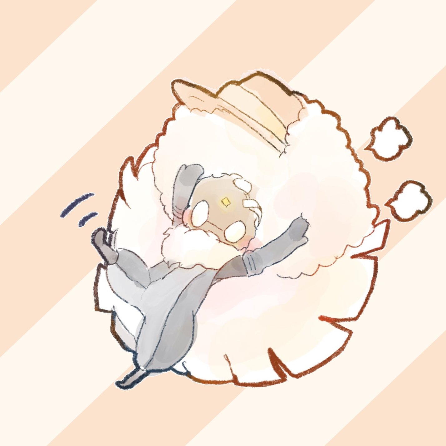 ブリ 最近流行りの走りながら麦わら帽子を抑える写真に便乗するも手が届かないアフヨちゃん Skyイラスト T Co Ajjuynyta6 Twitter