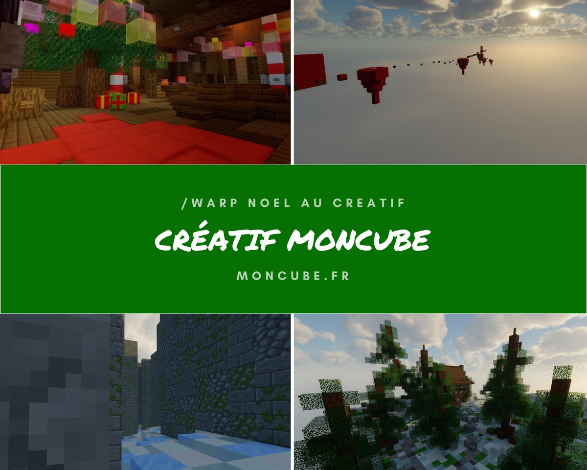 MC_MonCube's tweet photo. L’event #noel ouvre ses portes sur le #serveur #creatif ! 🎅

/warp noel pour y accéder ;)

Ip : https://t.co/oq7MRoJFvk

Bonne #fêtes et bonne #vacances à vous ! https://t.co/U9KUiflfE4