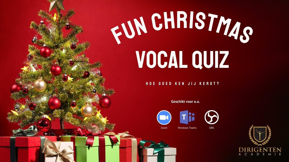 Heb jij 'm al? De nieuwe 'Vocal Quiz - Christmas Edition 2021'?  Gezellig het jaar afsluiten met je koor wanneer je geen live repetities kunt organiseren.

Je kunt 'm downloaden op dirigentenacademie.nl/koor/vocal-qui…