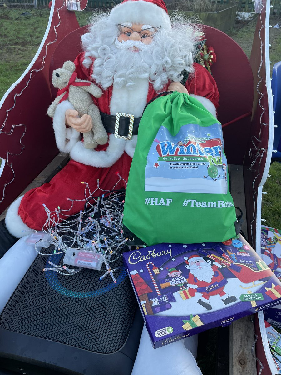 Santa’s ready for our outdoor Reindeer Trail and some Xmas fun at Daisy Dell in Deane #HAF2021 #BoltonHAf2021