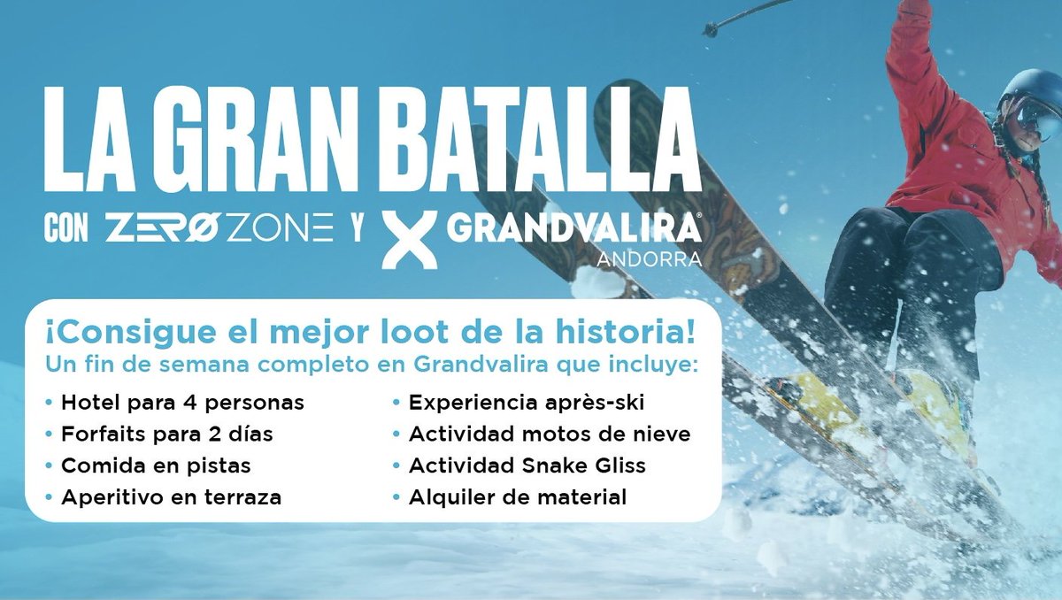 ZEST (@zestoficial) on Twitter photo 🚨VIAJA GRATIS A GRANDVALIRA, ANDORRA🚨
Sorteo de un fin de semana con TODO INCLUIDO en <a href="/Grandvalira/">Grandvalira Andorra</a>
Participa aquí: grandvalira.com/la-gran-batalla 🚨VIAJA GRATIS A GRANDVALIRA, ANDORRA🚨
Sorteo de un fin de semana con TODO INCLUIDO en <a href="/Grandvalira/">Grandvalira Andorra</a>
Participa aquí: grandvalira.com/la-gran-batalla