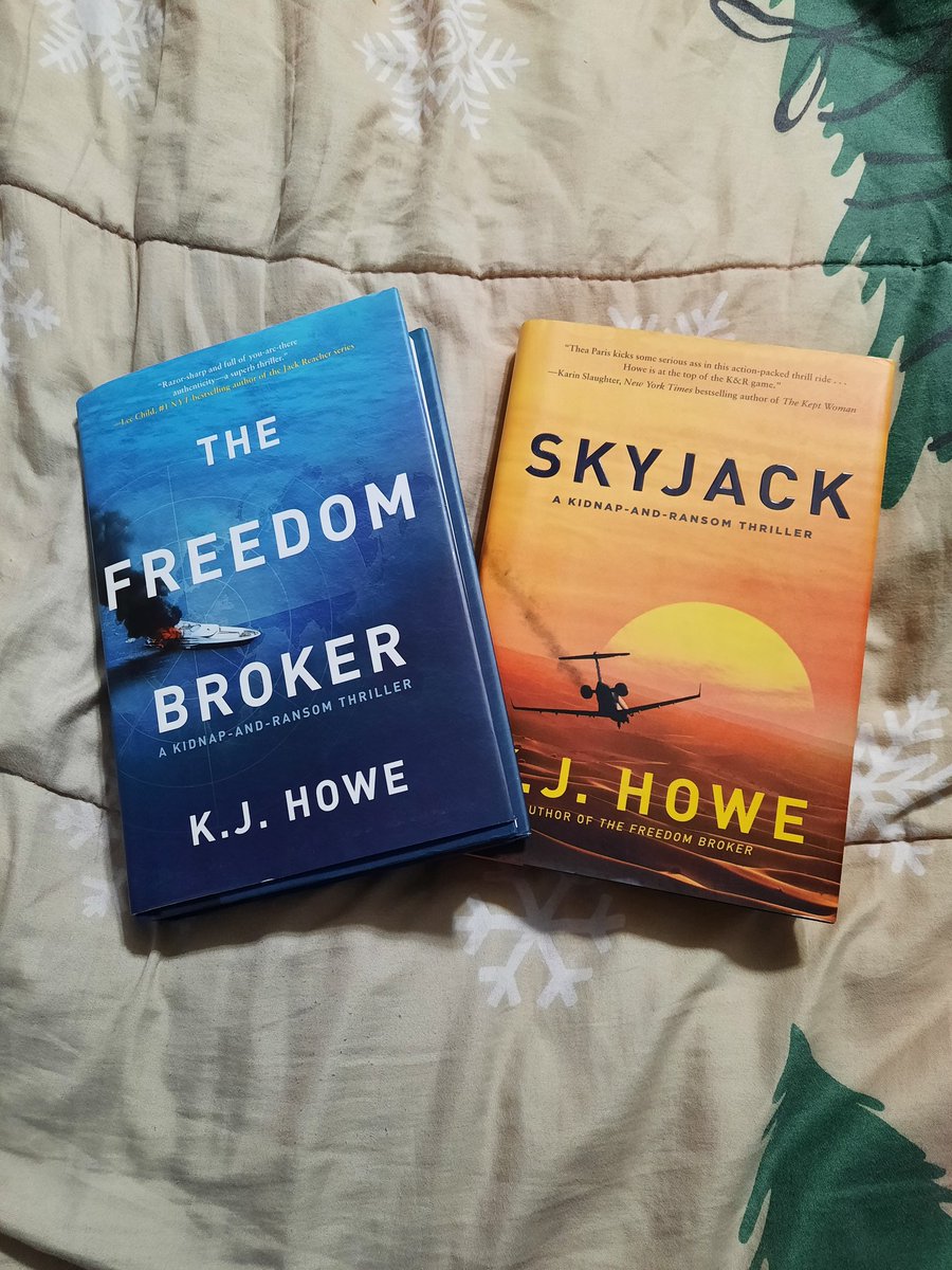 VinceFlynnFans's tweet photo. Rappmas Day 18:

Today is K.J. Howe Day!!

For your chance to win a copy of #TheFreedomBroker and #Skyjack by @KJHoweAuthor

To enter: what is the Christmas song you just absolutely can't stand or hate (if any)?

#HappyRappmas  #RappyHolidays #TheaParis https://t.co/arepU9vuuS