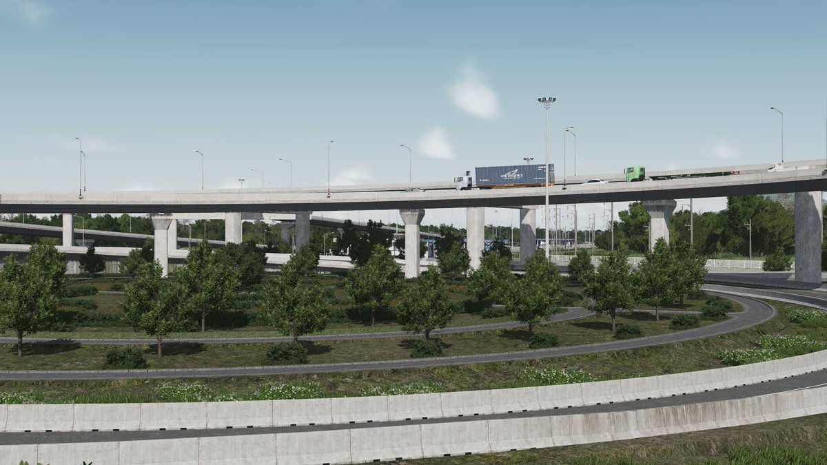 🛣️ A Cloverstack Interchange...
Based on Wat Salut Interchange in Samut Prakan, Thailand.
#CitiesSkylines