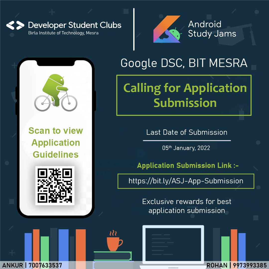 dscbitmesra's tweet photo. Hello App Developers!

We at Developer Students Club, BIT Mesra 🎓, bring you the chance to put your recently earned knowledge and previously envisioned ideas into shape.👨🏻‍💻

📌The participants can take part as a team or as an individual. https://t.co/1nuOtn3kE7