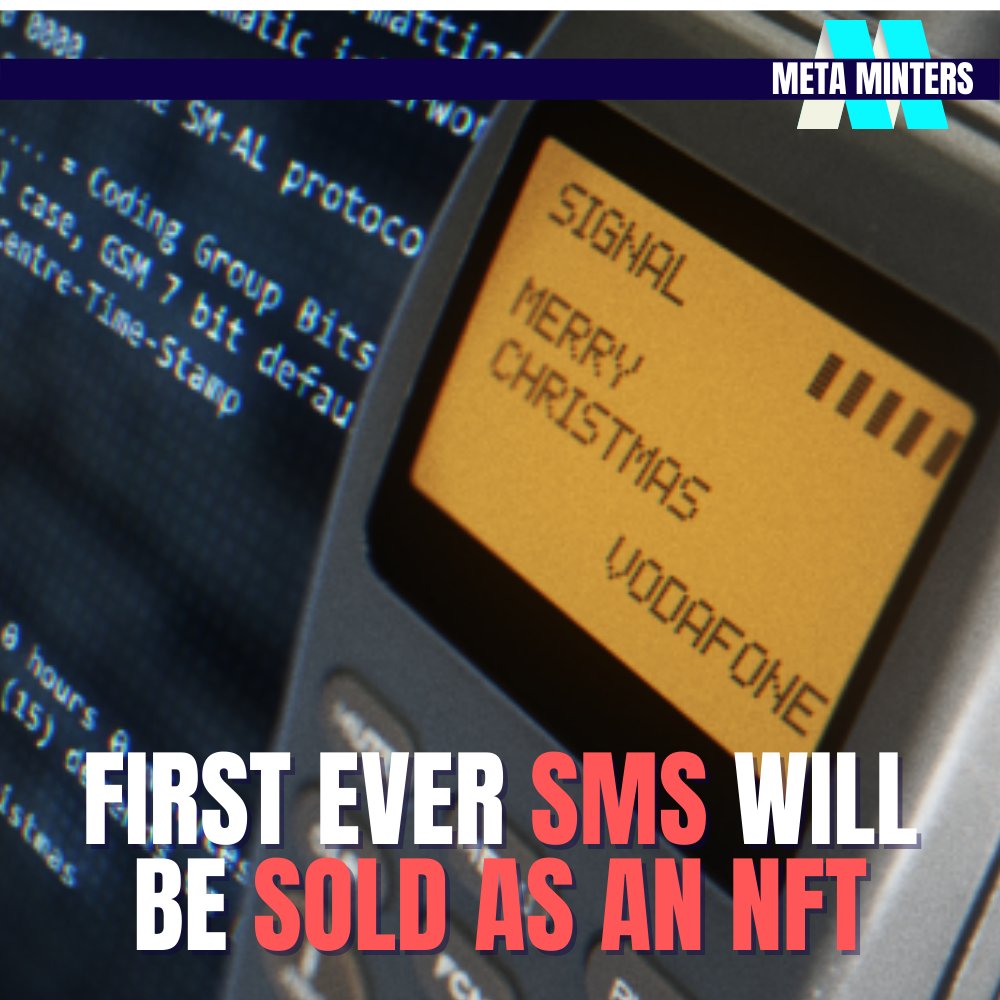 The first ever SMS will be made into an NFT and sold 
-⁠
Join our Discord Community! Link In Bio ⁠
-⁠
#nfts #nft #nftart #nftartist #nftcollector #metaminters