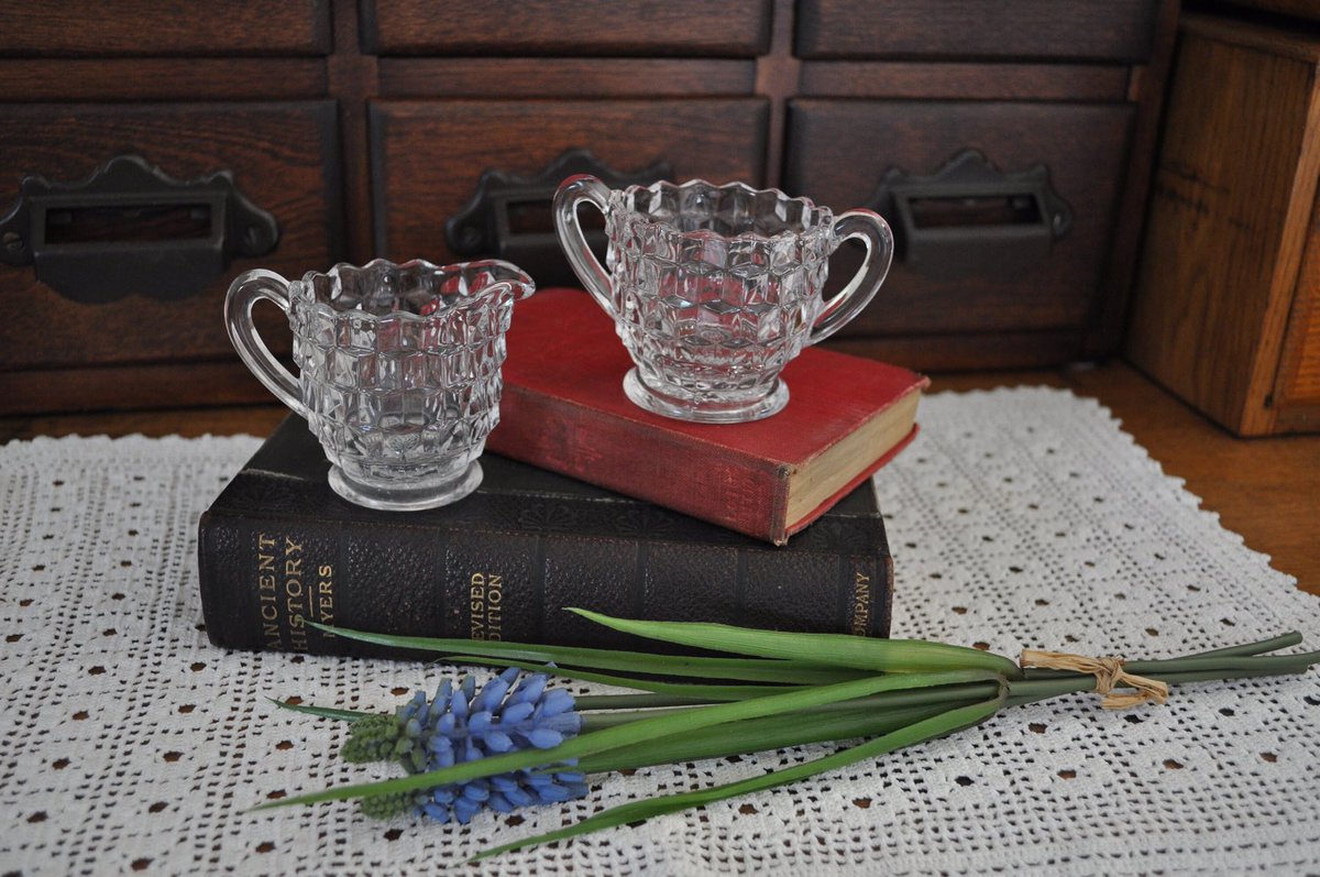 janntcoles1's tweet image. Excited to share this item from my #etsy shop: Fostoria American Clear Mini 2 5/8" Creamer &amp;amp; Open Sugar Set #vintagecrystal #glasstableware #crystalcreamer etsy.me/3miQjh5