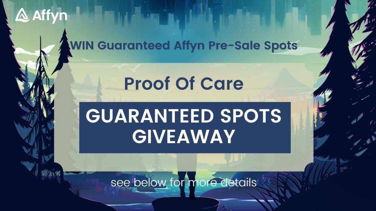 AffynOfficial's tweet photo. 📣 PROOF OF CARE GUARANTEED PRESALE SPOTS GIVEAWAY 📣

Dear Affynians,

After taking into consideration various feedback from the community, we have decided to give current registered users of the presale a chance to win guaranteed spots. https://t.co/lcm1kSo9hE