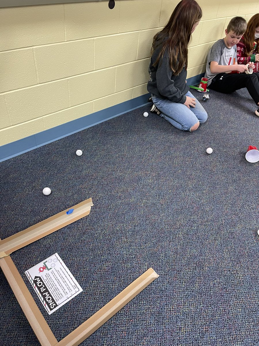 stemsters's tweet photo. Just a few more fun challenges from this past week!! Gingerbread maze and snow plow robotics! @VanBurenSchools @Sphero @WonderWorkshop https://t.co/18qBnY2cN5