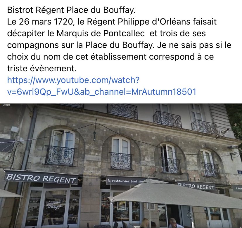 P2M44's tweet photo. Et ba putain. Le mec est capable de faire une recherche sur l’histoire de la Place du Bouffay mais même pas capable de savoir que le Bistro Régent c’est une chaîne de restaurants 😭😭 #Nantes https://t.co/lRFgMs9UlN