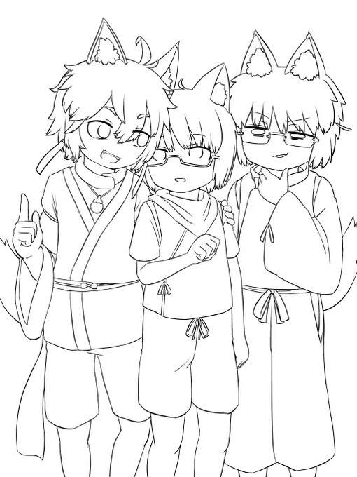 年末わくわく
けもみみショタジジイぬり絵 