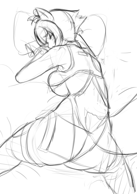 おしりを描きたかったがあんましいい構図にならなかったので挫折・・・ 