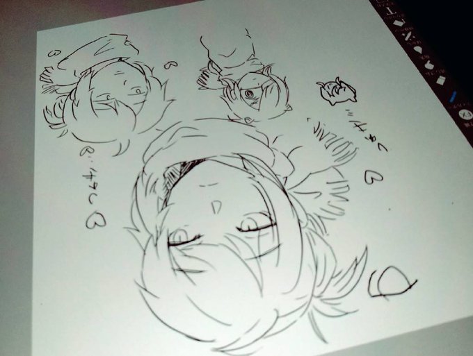 (東リべを観ながらお友達が推しを描いてくれている) 
