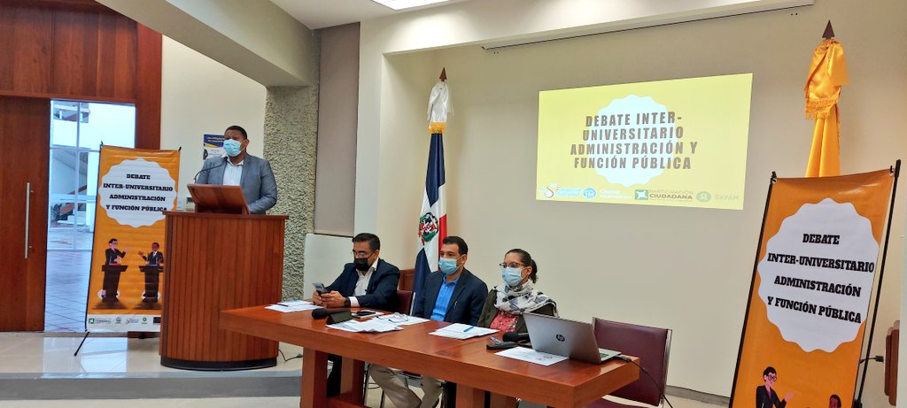 fsolidaridad's tweet photo. Iniciamos la ronda final de los Debates Ínter-Universitarios sobre Administración y Función Pública con la participación de los equipos de UTESA y PUCMM
#PARAPII
@PCiudadana @CiudadAlt @oxfamRD @UnionEuropeaRD @MapRDo https://t.co/50WU9AulTn