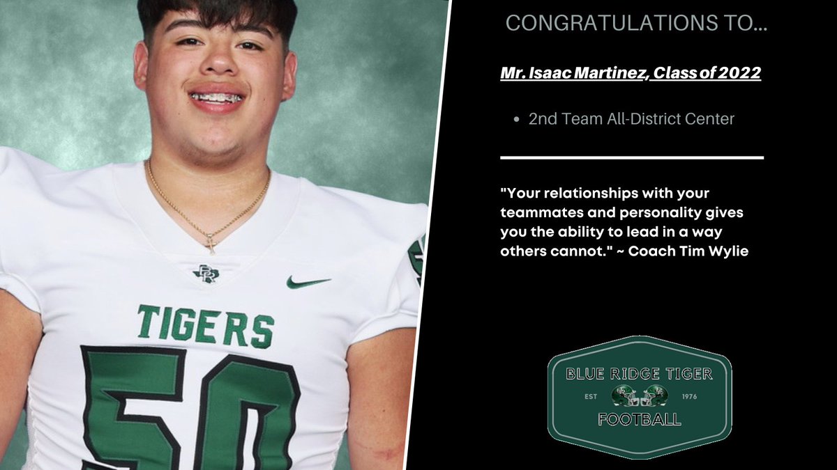 Blue_Ridge_FB's tweet photo. Congratulations to Senior, Isaac Martinez! #Value #TPW #TEAMme https://t.co/C1R7soeLDG