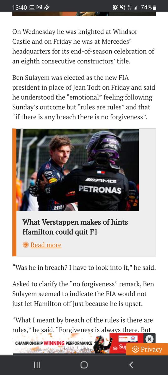 Joshua_Montes's tweet photo. "Rules are rules" says the FIA regarding Hamilton not attending the prize ceremony. Rules suddenly important now? @fia #FormulaOne #FIAPrizeFixing2021 https://t.co/q1dsGjoddB