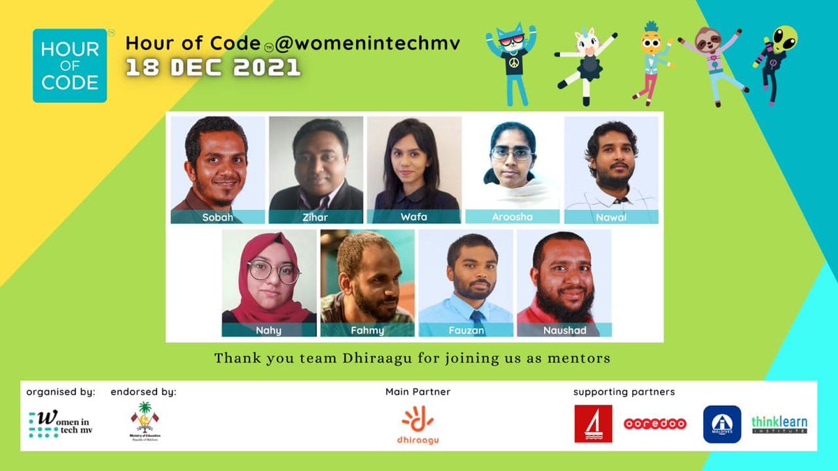 womenintechmv's tweet image. We had this amazing group of mentors from @Dhiraagu introducing computer science knowledge  at #HourOfCode at #womenintechmv

#hourofcodemv