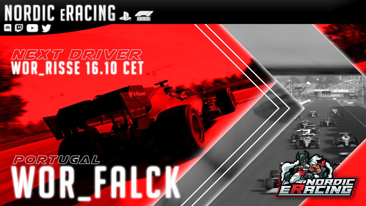 Next driver to race in the event for us is @WOR_Falck!

Follow his race from these 2 POVs:
Cockpit POV | Twitch.tv/WOR_Falck
Official stream | Twitch.tv/24ofF1