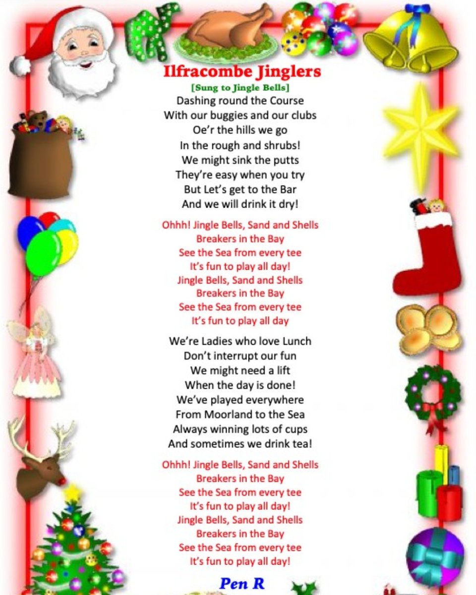 IlfracombeGolf's tweet photo. ๐๐๐ If this doesn't make you festive nothing will !๐๐๐
๐ถ Words by Pen ๐ถ
Click image for full version...
#earwork #singalong #christmas #ilfracombegolfclub #jinglebells #seetheseafromeverytee #happychristmas #christmaspoem https://t.co/9fk5ajrTp3