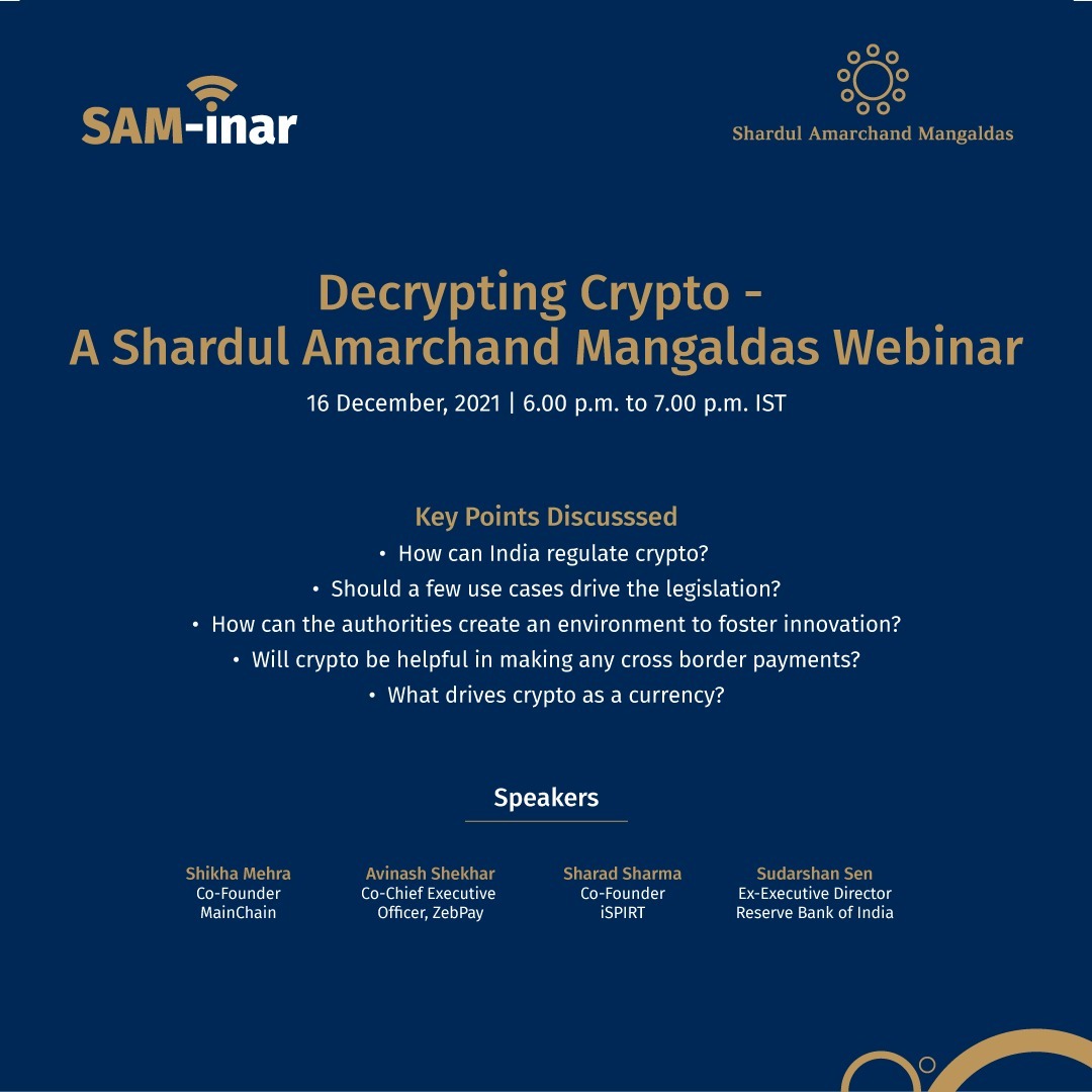 AMS_Shardul's tweet photo. Catch our speakers answer questions like these and many more in an insightful discussion on Decrypting Crypto. 
View the full video here: https://t.co/rRSoqODJai 
#SAMinar #expertpanel #crptocurrency #blockchain #fintech #regulations https://t.co/JmAeSCLxhj