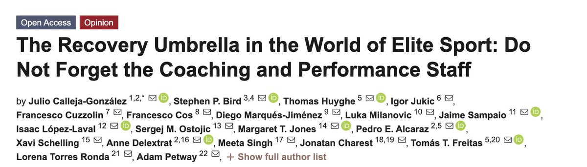 This is probably one of the most important published articles in the last few years. Can't stress enough the importance of taking care of the physical & mental health of performance & support staff in the sports environment. mdpi.com/2075-4663/9/12…