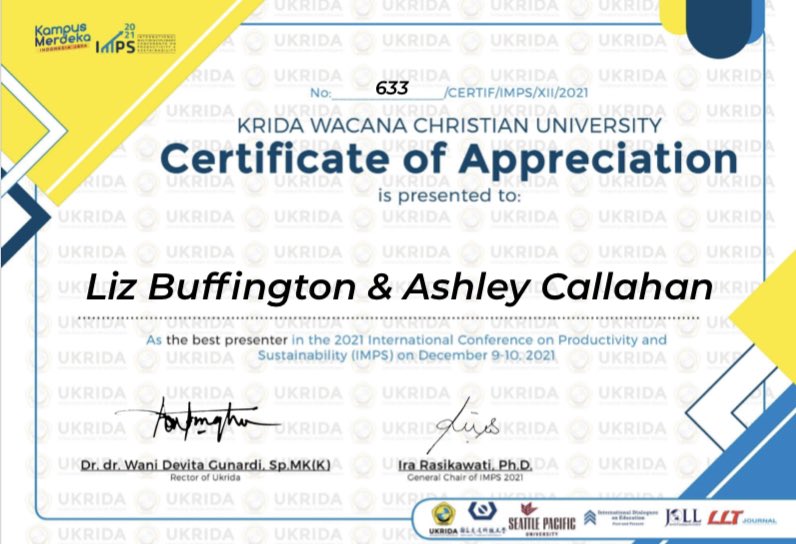 almost_DrC's tweet photo. My amazingly talented colleague @Zardo303 and I won an award for best presenter from our presentation at the 2021 International Conference on Productivity and Sustainability (IMPS)! So proud to work with such an amazing person! https://t.co/gZYlCWGt55