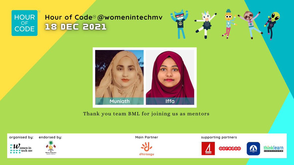 womenintechmv's tweet image. A huge applause to the mentors from the @bankofmaldives  who participated at #HourOfCode at #Womenintechmv

#hourofcodemv