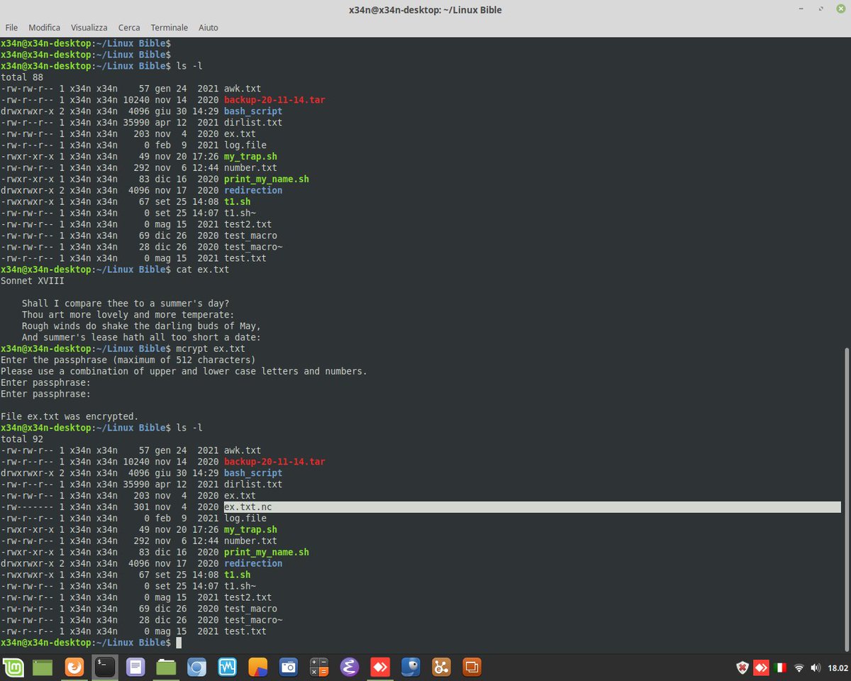 ivanonatalini68's tweet image. Linux Encryption  with command &apos;mcrypt&apos;.
An example.

#mcrypt  #linux #cybersecurity #ethicalhacking #hacking #encryption #cryptography