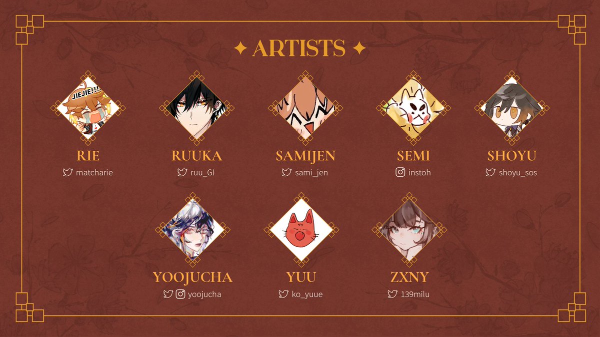 jiejiezine's tweet photo. 🔸CONTRIBUTOR LINEUP🔸

Please welcome the wonderful contributors for Gilded Jade: a Zhongli-jiejie zine!💕 https://t.co/w3A5ARpEfB