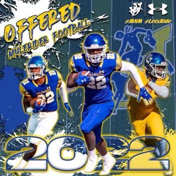 mileswilliams80's tweet photo. Excited to receive an official offer from Southern Arkansas!! Thank you to @CoachBradSmiley for believing in me! #muleriders🔵🟡 @SAUFootball @318Sports @JeritRoser @RodneyGuin @AustinJamesXFL @CoachJeff_CMS https://t.co/RZdr0TN5jE