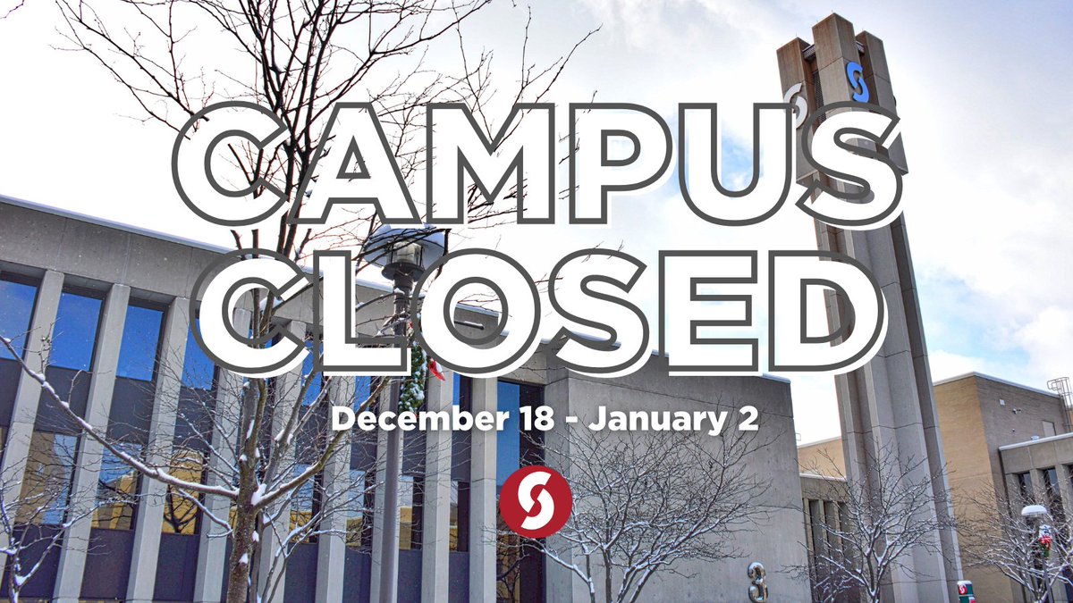 SinclairCC's tweet photo. Sinclair College will be closed for Holiday Break from Saturday, December 18, 2021 to Sunday, January 2, 2022. Offices will reopen for service on Monday, January 3, 2022 at 8am. https://t.co/AeK0KXF18g