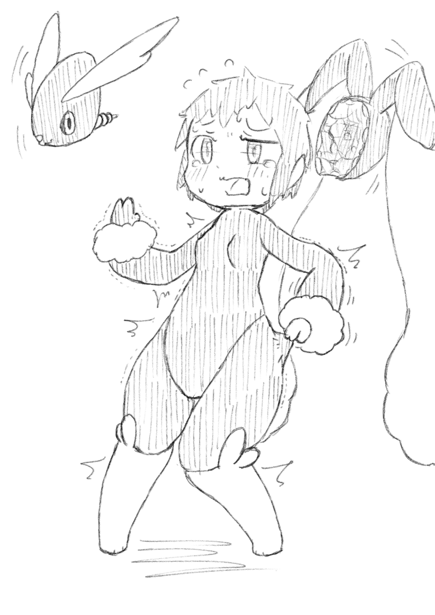 メスポケスーツ着せられるくんらくがき 