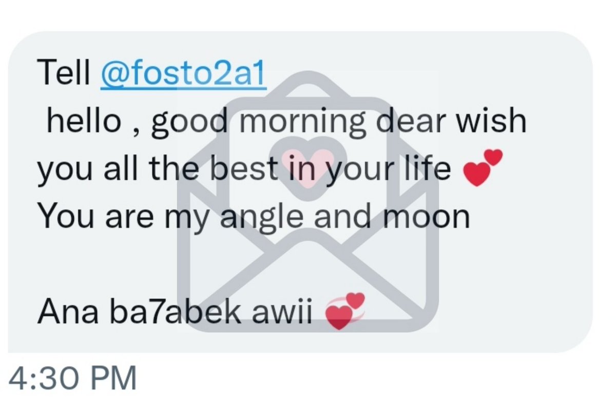 secret_2message's tweet photo. @fosto2a1 
You have secret massage 💌 https://t.co/BNN2nYvyuU