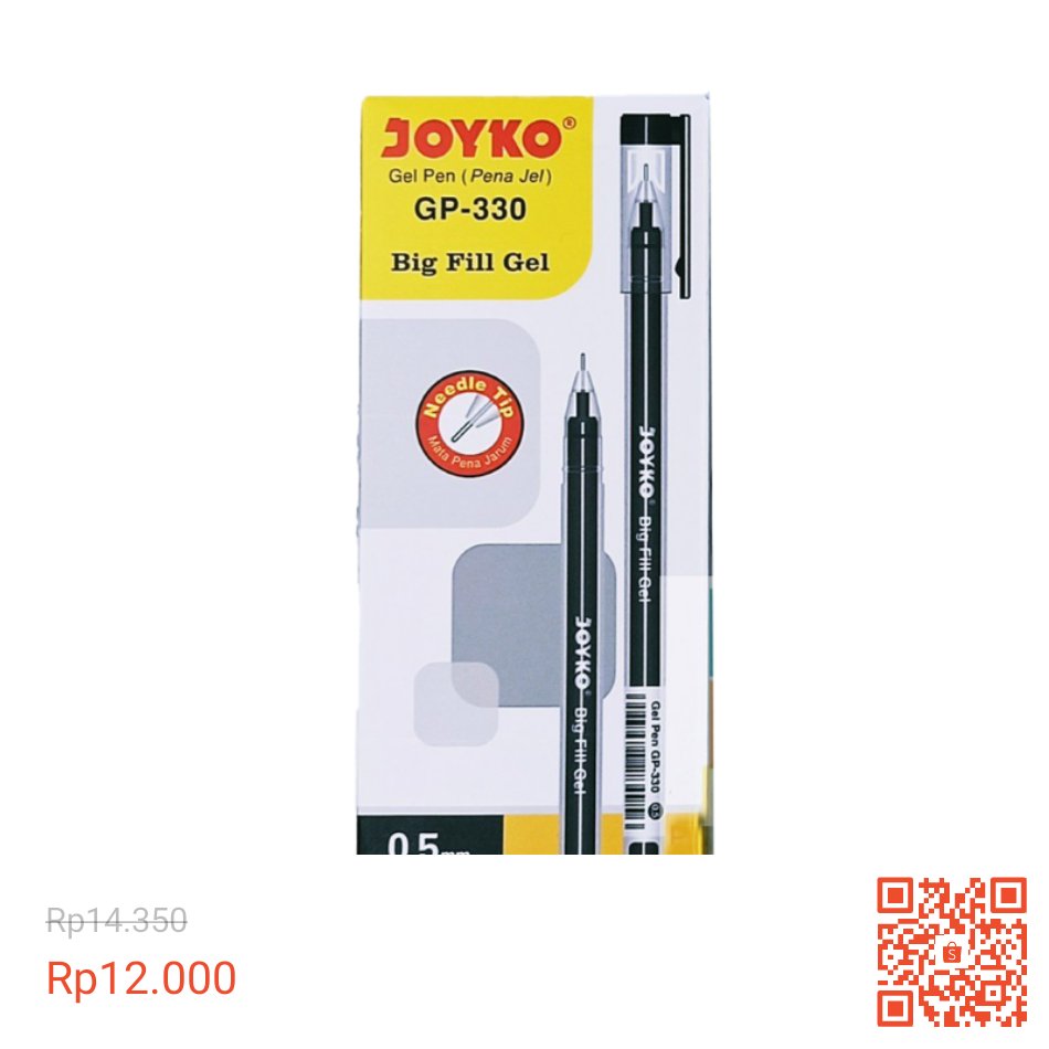 AdzillaShop's tweet image. Temukan JOYKO GP-330 PENA JEL 330 ( 0.5MM ) - 1 LUSIN dengan potongan 16%! Hanya Rp12.000. Dapatkan segera di Shopee! shp.ee/natq8z9 #ShopeeID