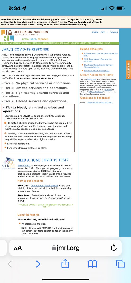 EbonyJHilton_MD's tweet photo. Dear #Charlottesville,
You can pick up FREE COVID home test kits at the #PublicLibrary. All you have to do is call first, they will have it curbside for you to take home. The downtown branch number is: 434.979.7151
#TestBeforeYouGather #WearAMask #GetVaccinated #GetBoosted https://t.co/eZllHT56Un