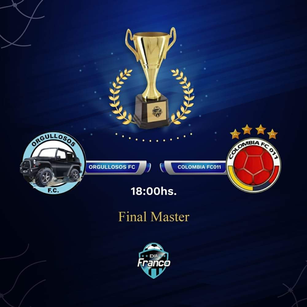 🏆 ¡Se define el campeón del Grupo Master! Orgullosos Fc y Colombia Fc 011 juegan la final en el Complejo Arrayanes a las 18hs.

¿Quién se pone la chapa de campeón?🔥
#FinalesExaFranco2021