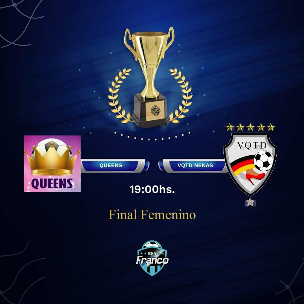 ¡Dale que se viene!🏆 A las 19hs. se define a las campeonas del Grupo Femenino🔥

¿Será una más para VQTD o Queens se impondrá con su juego? 
#FinalesExaFranco2021