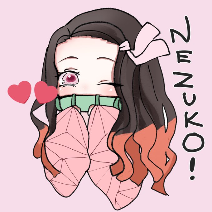 べる🔔さんがTwitterに投稿した竈門禰豆子(鬼滅の刃)のイラスト。