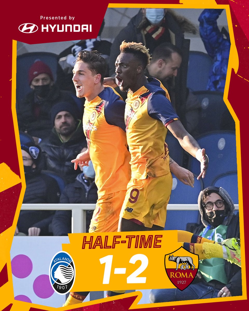 That's it for the first 45 in Bergamo...

Abraham and Zaniolo gave us an early advantage - but Muriel's deflected effort on the stroke of half-time leaves things evenly poised.
 
#ASRoma #AtalantaRoma