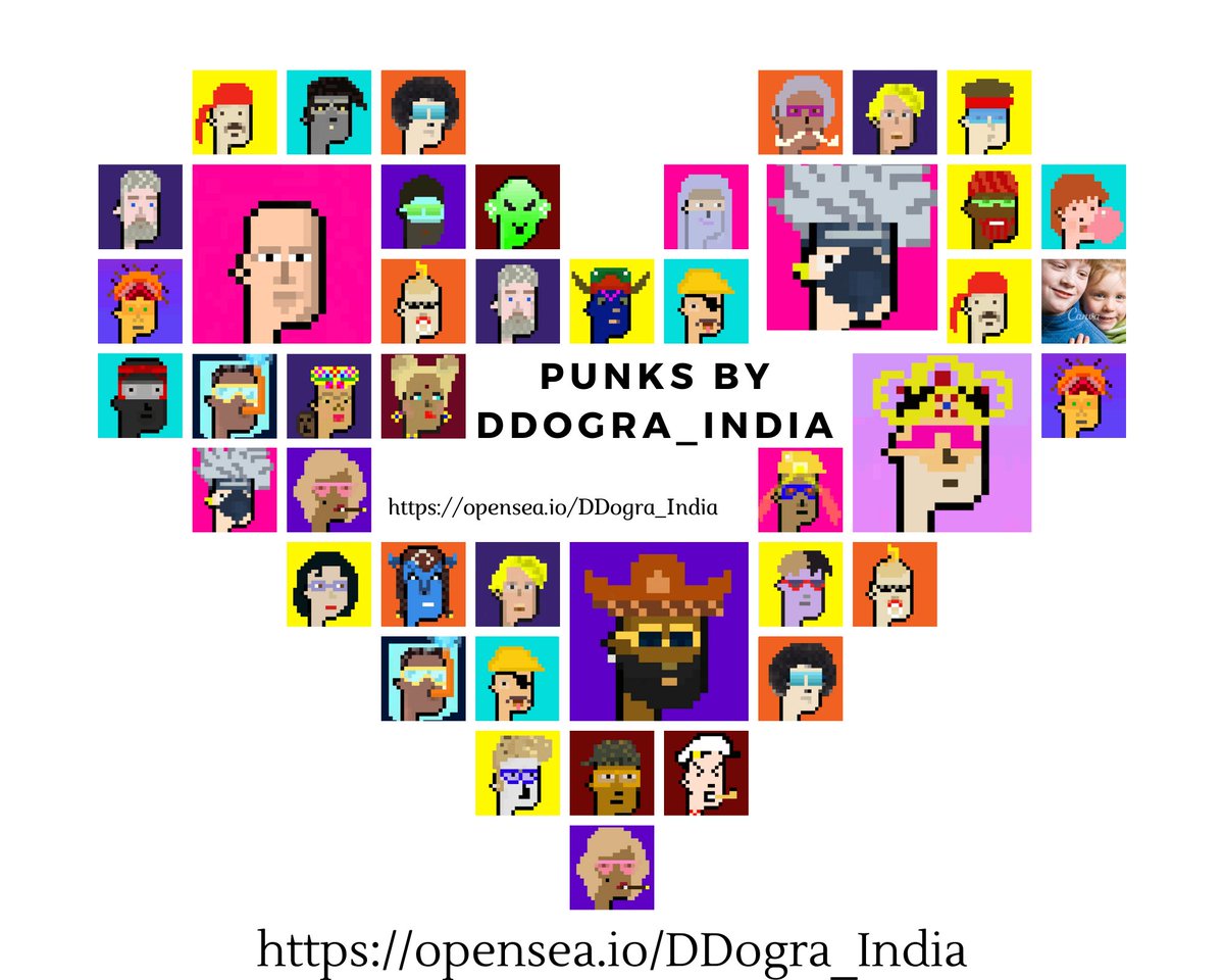 Presenting to you ,my work. My first 35 Punks available to buy on opensea.
opensea.io/DDogra_India
Have a look at my most notable work lately. You can DM in case you have any query regarding purchases.