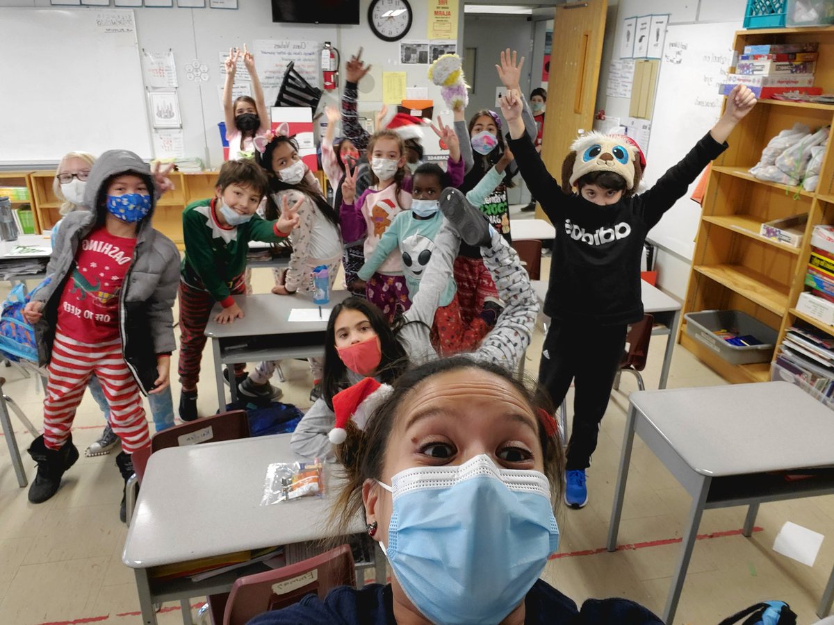 mrs_chug's tweet photo. Day 5 of Spirit Week: PJ Day! Check out how we spent the last day of school before the break. We enjoyed all the Adventure Day activities and showing off our Pjs. @DPCDSB_BFA https://t.co/r5k7URO35H