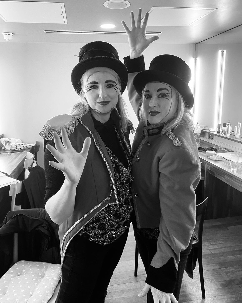 Jimifay's tweet photo. Send in the Clowns!! These two brilliant interpreters signed the @LyricBelfast production of @paulboydmusic magnificent musical Pinocchio to our deaf audiences this afternoon!! It was fantastic!! https://t.co/MD7WgtjJZx